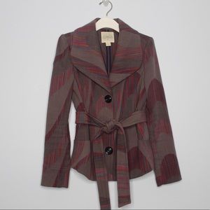 Anthropologie Cidra Gray belted jacket